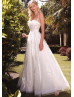 Ivory Lace Tulle Fairytale Wedding Dress